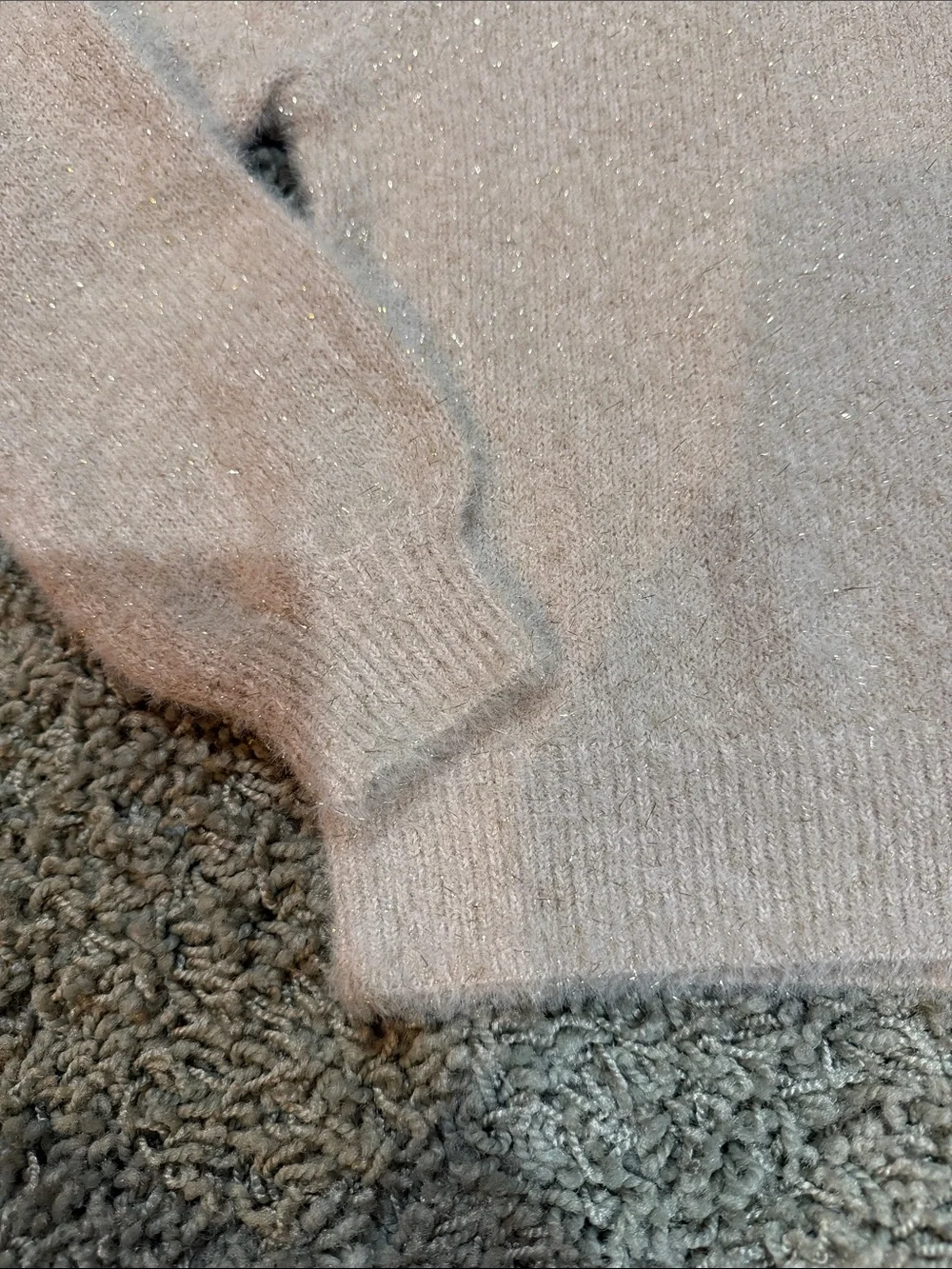 GAP Sparkle Crewneck Sweater in Light Beige NEW (S 6-7)